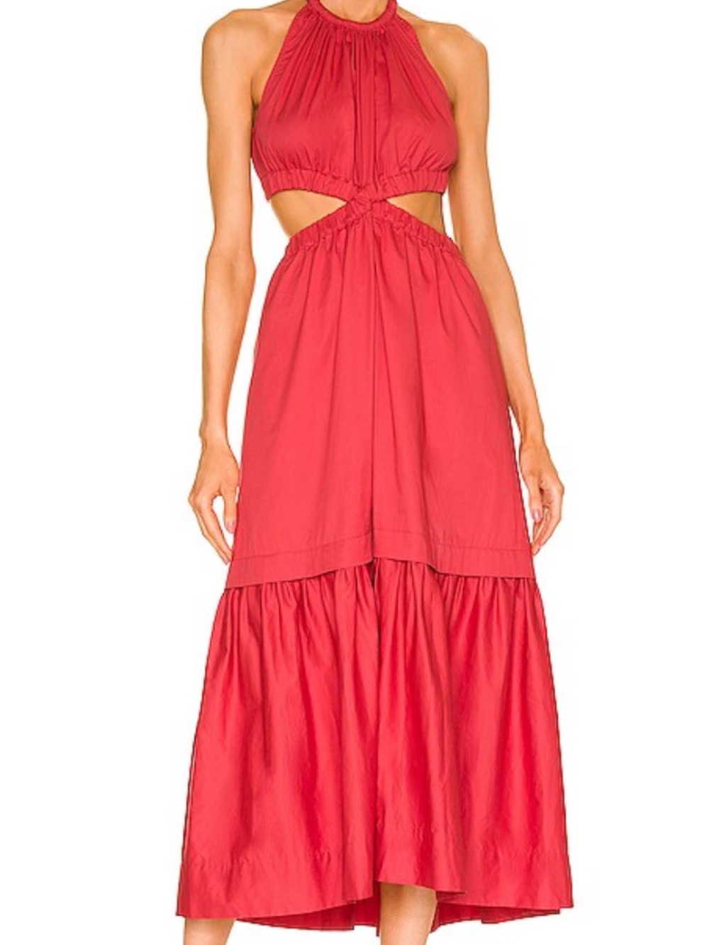 A.L.C. Whitney Red Halter Cutout Maxi Dress Moroccan Spice 8